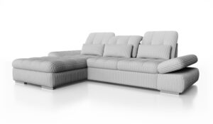 Ecksofa “Oregon“ 2L-Form, 300 x 200 cm – Sitztiefenverstellung, Arm- und Kopfteilverstellung, inklusive 3 Nierenkissen