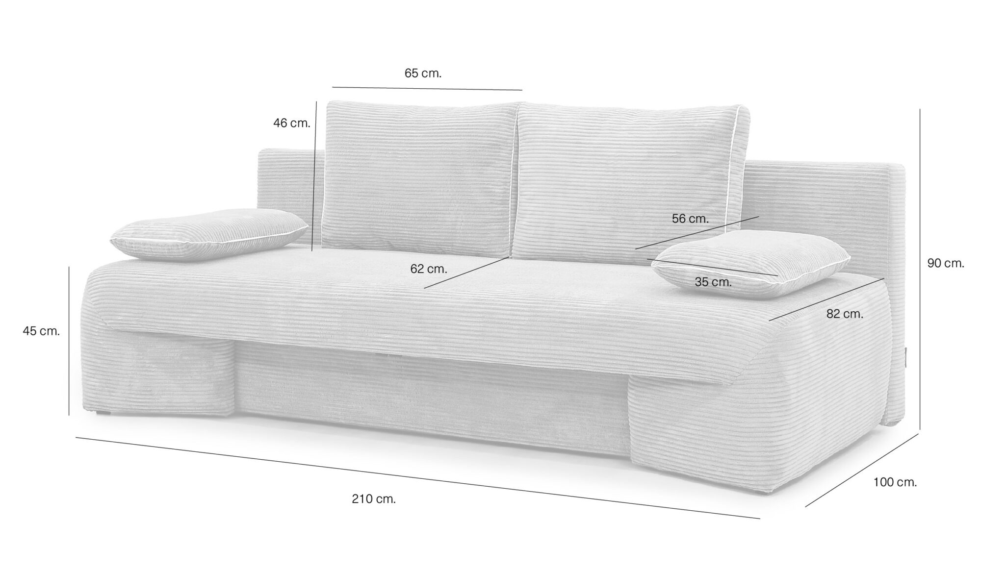 Schlafsofa Erial – großzügiger Schlafkomfort in zeitlosem Design