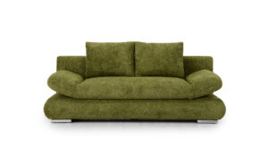Schlafsofa NEXT mit Schlaffunktion, großem Bettkasten, Armteilverstellung & Premium-Velours Clivia - C4-Clivia-Oliva